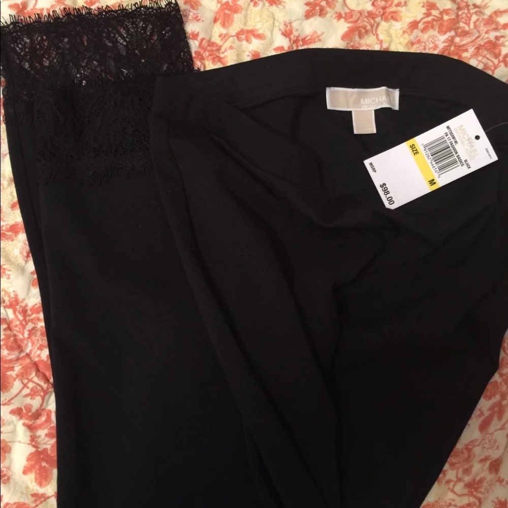 Michael Kors lace-cuff ponte leggings